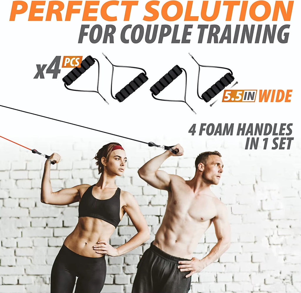 360Lbs Fitness Exercises Resistance Bands Set Elastic Tubes Pull Rope Yoga Band Training Workout Equipment for Home Gym Weight