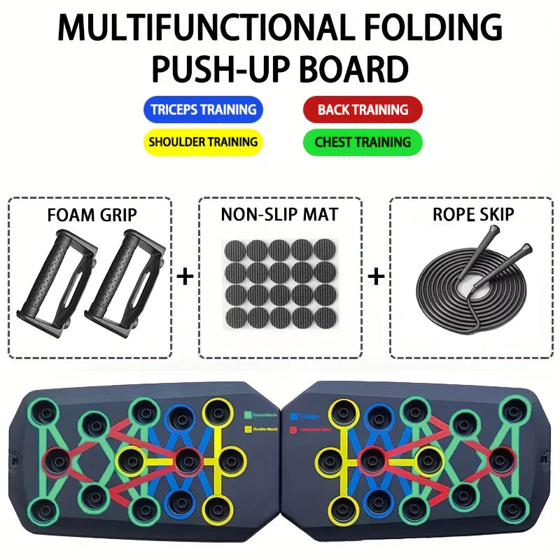 Portable Multifunctional Push-Up Board Set for Comprehensive Chest, Abdomen, and Arm/Back Training