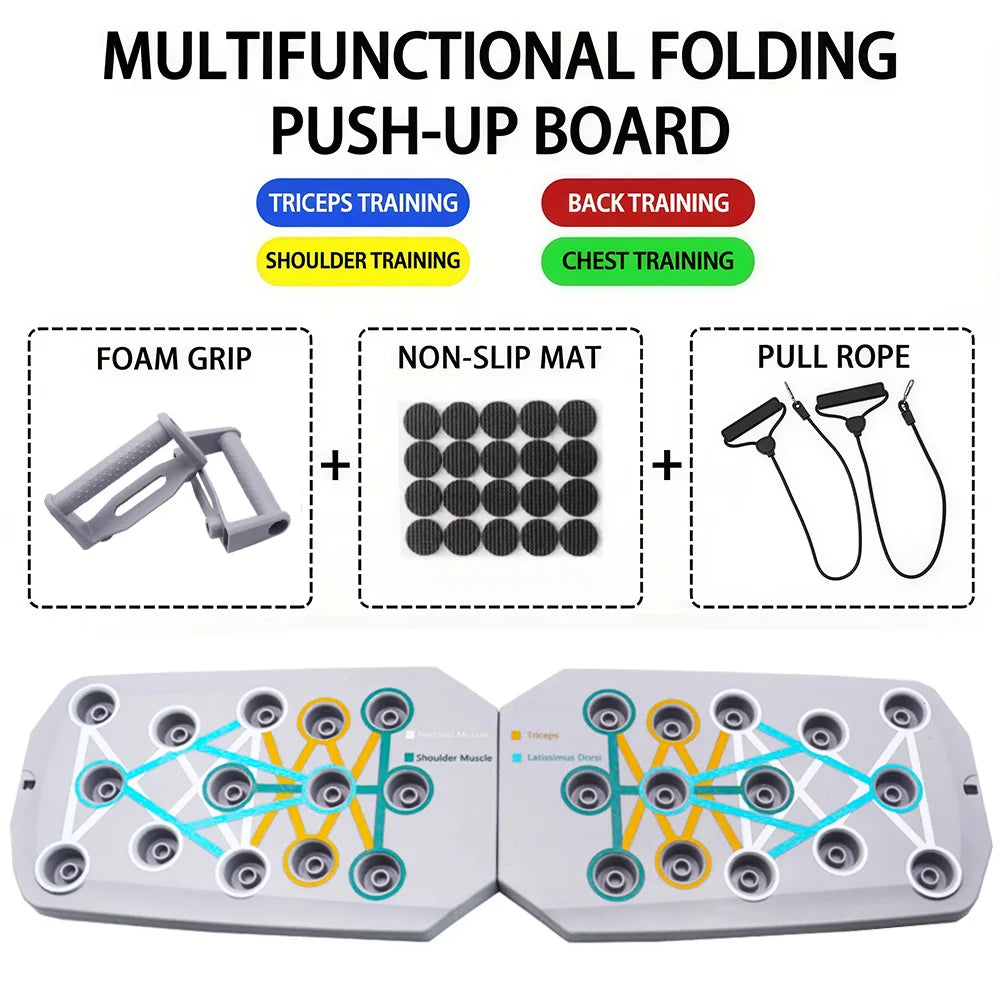 Portable Multifunctional Push-Up Board Set for Comprehensive Chest, Abdomen, and Arm/Back Training
