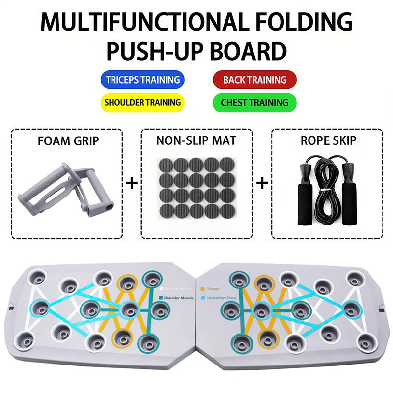 Portable Multifunctional Push-Up Board Set for Comprehensive Chest, Abdomen, and Arm/Back Training
