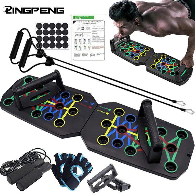 Portable Multifunctional Push-Up Board Set for Comprehensive Chest, Abdomen, and Arm/Back Training